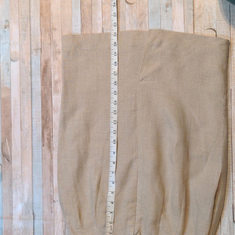 Vintage lined linen skirt light khaki - Picture 12 of 16